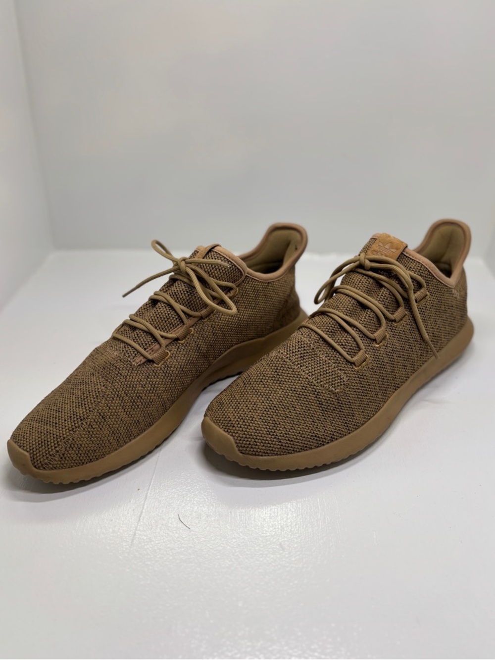 Adidas Tubular Shadow BY3711 Cardboard Mono Tan Knit Sneakers Men's Size 13 - Picture 7 of 13